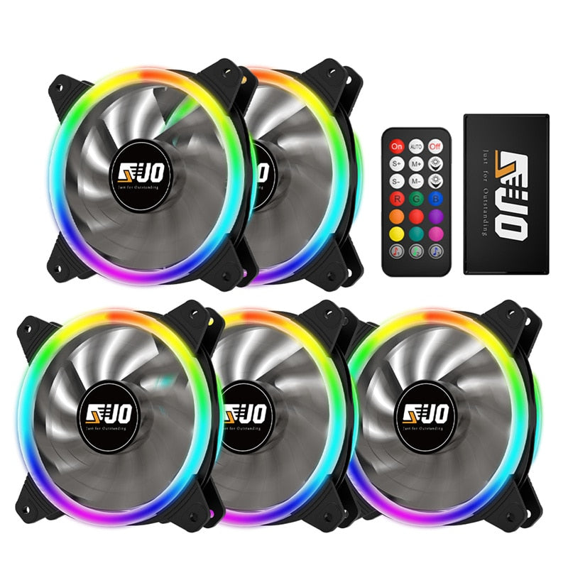 Ventilador con cubierta de PC RGB 120mm AURA SYNC 5V/3 pines silencioso CPU Cooler Sets ventilador 6 pines CPU radiador ajuste ventilador Color y velocidad