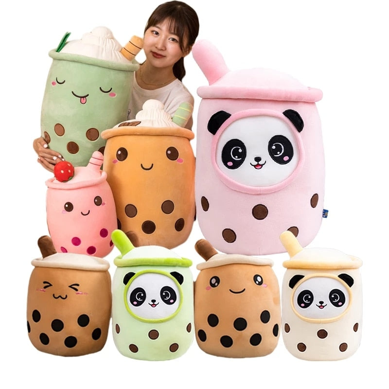 25/70cm Real-Life Bubble Tea Cup Plush Toy Pillow Stuffed Food Soft Doll Milk Tea Cup Pillow Cushion Kids Toys Birthday Gift