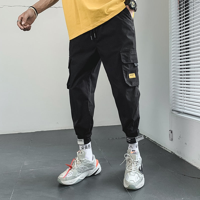 LAPPSTER Men Japanese Streetwear Cargo Pants 2022 Overalls Mens Pockets Hip Hop Joggers Pants Black Fashions Sweatpants 5XL