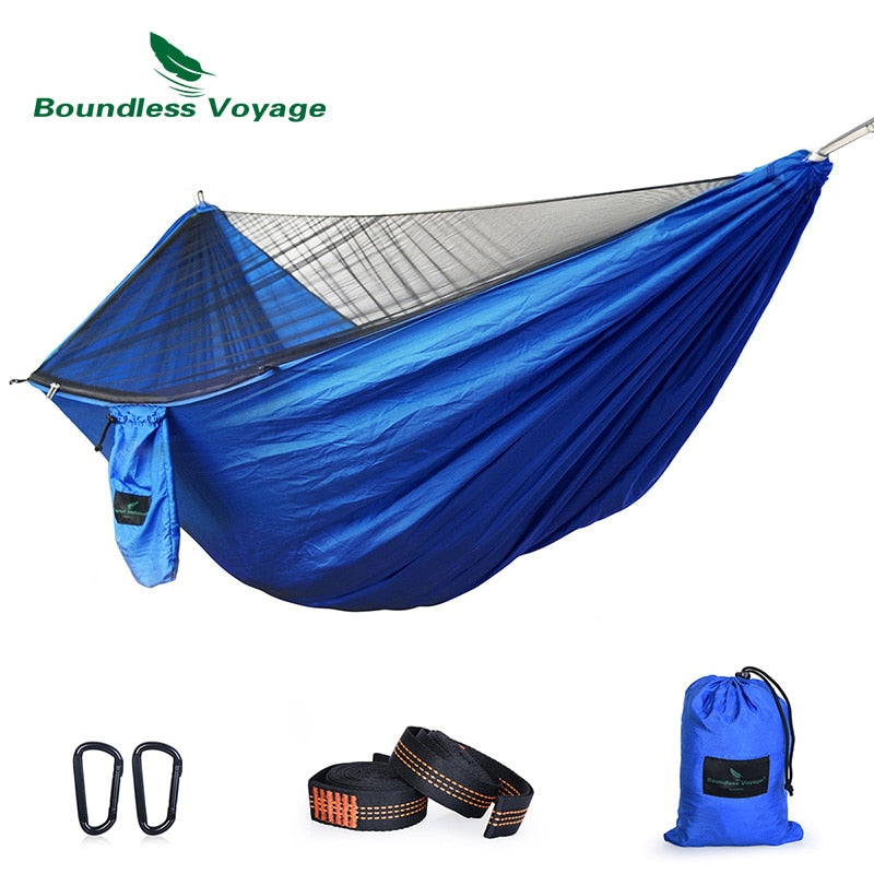 Boundless Voyage Camping Hammock with Tree Straps &amp; Carabiners Outdoor Hanging Bed Swing Backyard Garden Hammock Anti Mosquitoes