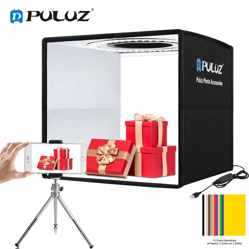 PULUZ Lightbox 20cm 25cm 30cm 40cm Light box Mini Photo Studio Box Photography Light Studio Shooting Tent Box Kit&amp;6 Backdrops