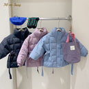 Chaqueta acolchada de algodón para bebé y niña, abrigo de invierno para niño pequeño, cinturón de cintura, prendas de vestir gruesas y cálidas, ropa de bebé de 2 a 10 años
