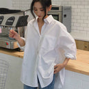 Spring Autumn Women Shirts Cotton White Blouse Femme Long Sleeve Loose Oversized Blouses Female Tops Casual Blusas 11456