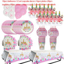 Unicorn Party Supplies Disposable Tableware Set Kids Birthday party Decoration Unicornio Decor Plates Cup Banner Baby Shower