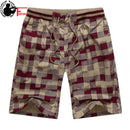 Bermuda Male Hot 2022 Summer Elastic Waist Mens Plaid Shorts Classic Design Breeches Cotton Casual Beach Short Pants Big Size 44