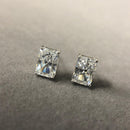PANSYSEN 100% 925 Sterling Silver 2ct Simulated Moissanite Diamond Stud Earrings for Women Wedding Engagement Fine Jewelry Gift