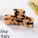 Fashion Leopard Print Hair Claws Geometric Hair Clamp Grab Hair Styling Hair Clips for Women Girls Hairpin Hair Accessories