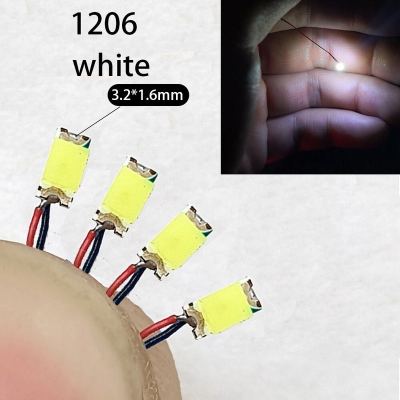 40Pcs/Lot 0402 0603 0805 1206 Led SMD Wire For Model Train HO N OO Scale Red Black Line Pre-soldered Micro Litz Diorama Railway