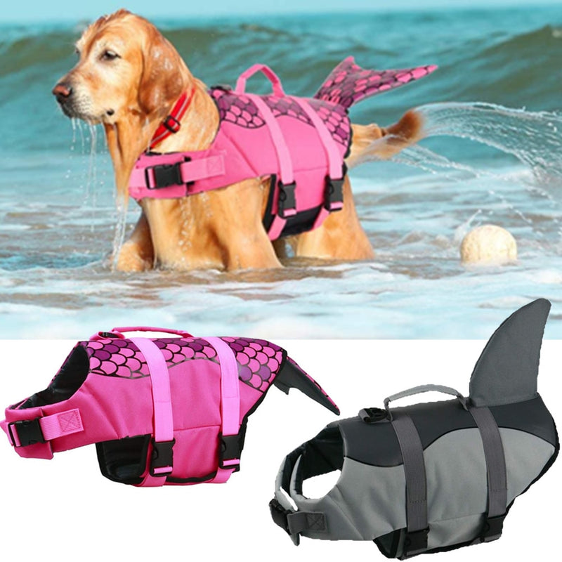 Chaleco de natación para perros, ropa de seguridad de verano para mascotas, chaleco salvavidas de Bulldog, traje de baño de tiburón sirena, chaleco salvavidas para perros, arnés, traje de baño para mascotas