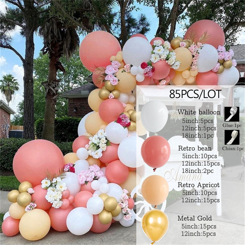 Kit de arco de guirnalda de globos rosa caliente, pegatinas de mariposa, globos de látex de oro rosa cromado para cumpleaños, boda, decoración de fiesta de bienvenida de bebé