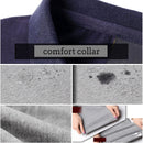 TFETTERS Spring Autumn Casual Men Long Sleeve T-shirt Cotton Elastic Slim Fit Dress T Shirt Men V-Neck Stripe Men Tops & Tees