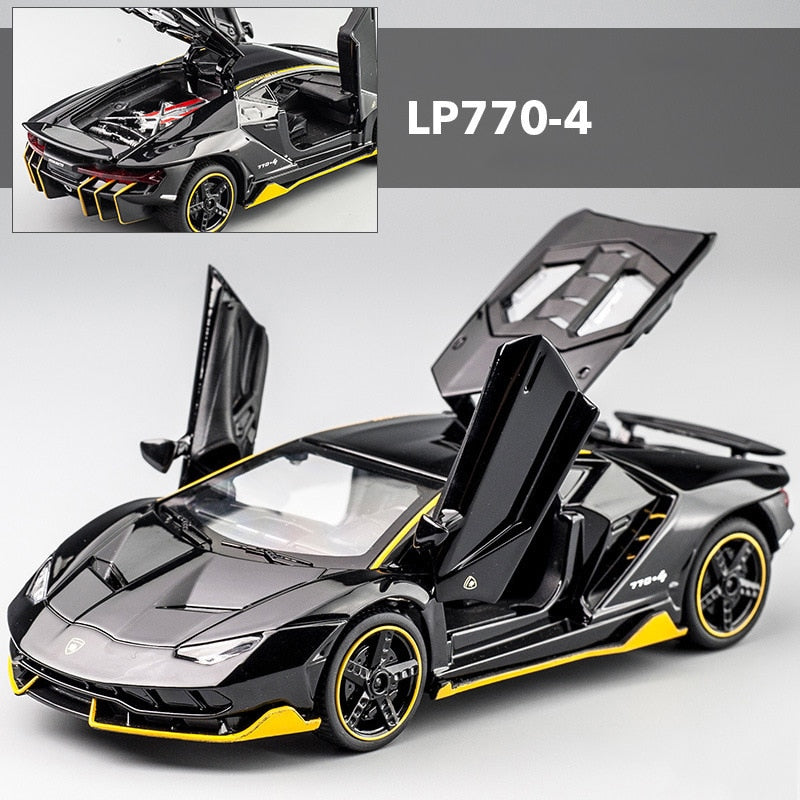 LP770 LP750 1:32 Lambos Car Alloy Sports Car Model Diecast Sound Super Racing Lifting Tail Hot Car Wheel For Children Gifts