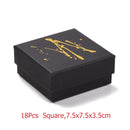 Caja organizadora de joyas cuadrada/rectangular para pendientes, collar, pulsera, caja de regalo, caja de regalo, embalaje, cajas de cartón, negro
