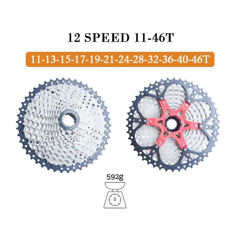 Sunshine bicicleta de montaña 8 9 10 11 12 velocidades Velocidade bicicleta Cassette MTB rueda libre piñón 36T 40T 42T 46T 50T 52T para SHIMANO