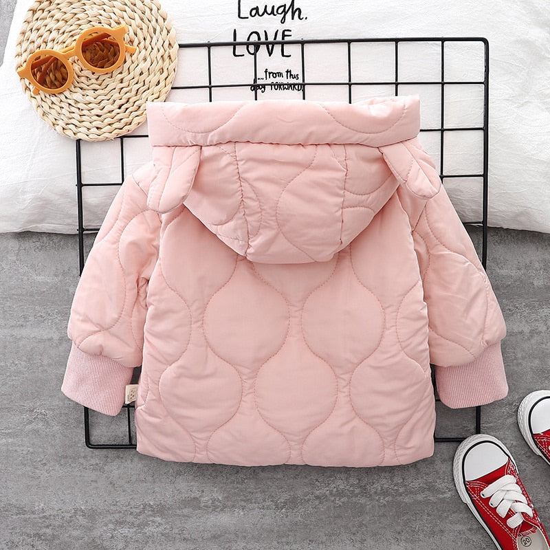 New Winter Children Thicken Clothes Baby Boys Girls Cotton Hooded Jacket Autumn Kids Toddler Fashion Coat Infant Casual Costume