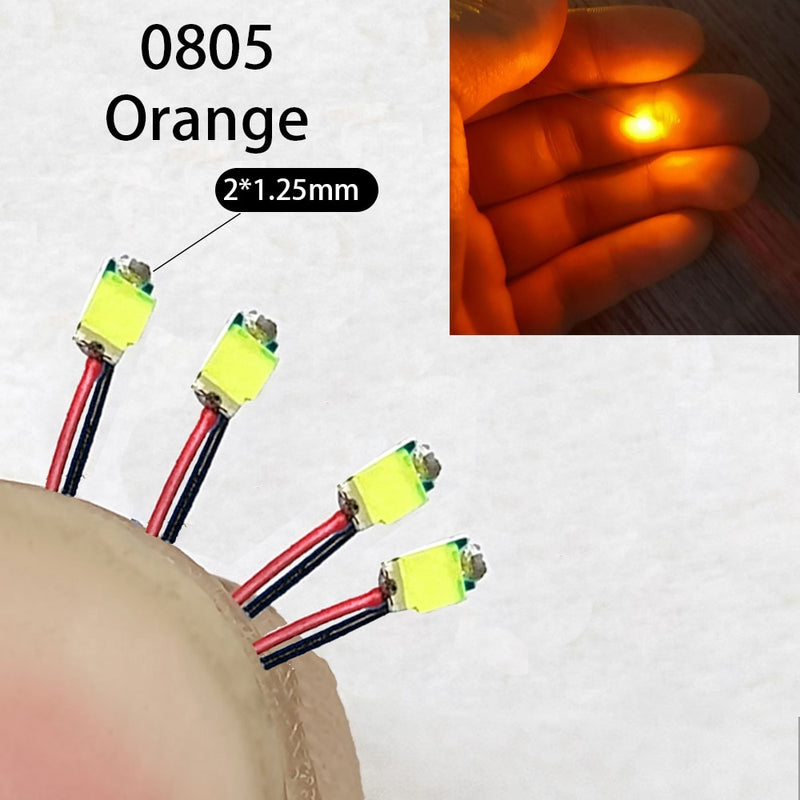 40Pcs/Lot 0402 0603 0805 1206 Led SMD Wire For Model Train HO N OO Scale Red Black Line Pre-soldered Micro Litz Diorama Railway