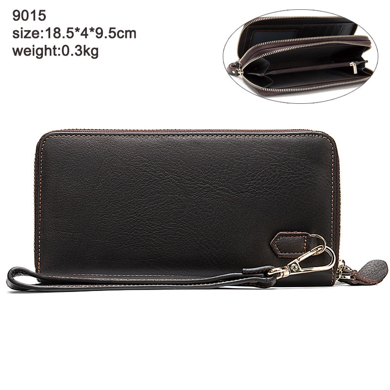 WESTAL Men's Wallet Genuine Leather Clutch Bag Men's Purse Leather Wallet for Credit Card Phone Wallets for Passport Coin Purses