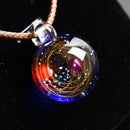 BOEYCJR Universe Glass Bead Planets Pendant Necklace Galaxy Rope Chain Solar System Design Necklace for Women