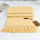 2022 Winter Cashmere Scarf Women Thick Warm Pashmina Shawls Wraps Solid Color Tassel Lady Blanket Echarpe Bufanda Hijab