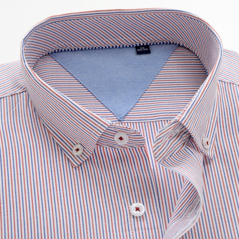 SHAN BAO, camisa de manga larga informal de negocios a rayas clásica para hombre, ropa de marca, camisa holgada elegante para fiesta de boda para caballero