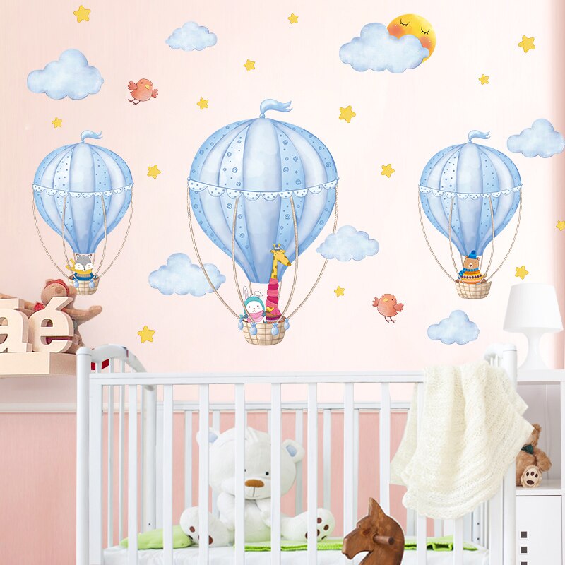 Heißluftballons Wandaufkleber DIY Cartoon Wolken Wandtattoos für Kinderzimmer Baby Schlafzimmer Kindergarten Kinderzimmer Dekoration