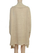 Fitshinling Fashion Winter Cardigan Female Jacket Outerwear Bohemian Pockets Knitted Sweater Long Cardigans Women Clothing Khaki