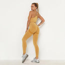 Conjunto de gimnasio sin costuras, sujetador deportivo y mallas, conjunto de ropa para correr para mujer, mallas deportivas de entrenamiento sin costuras, traje deportivo para mujer