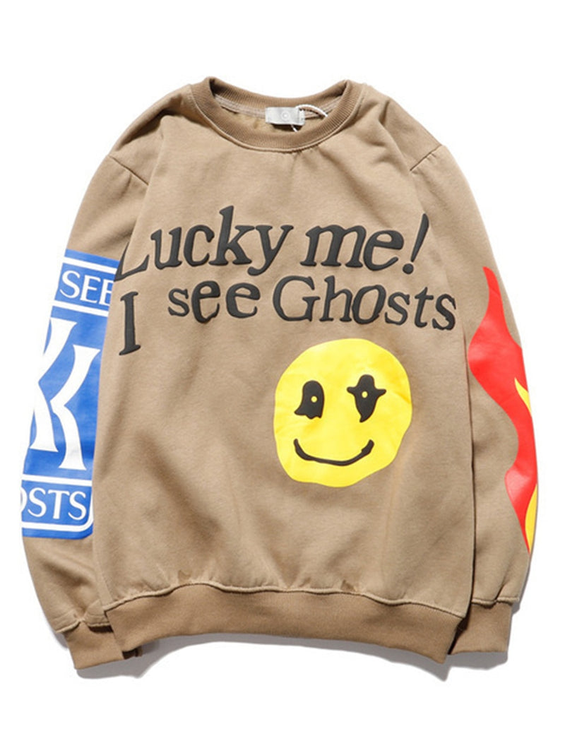 Kanye West Graffiti Letter Print Plus Velvet Sweatshirt Men And Women Harajuku Fleece Hoodie Hip Hop Stranger Things Hooded