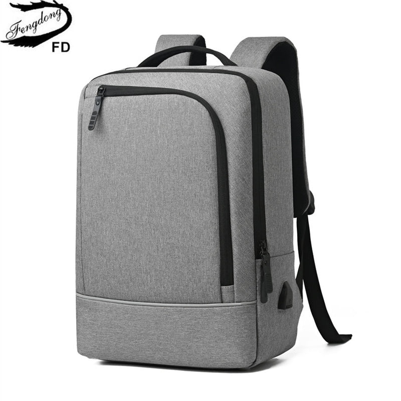 Mochila escolar impermeable Fengdong para adolescentes, mochila con carga usb, mochila para estudiantes universitarios, mochila para libros escolares