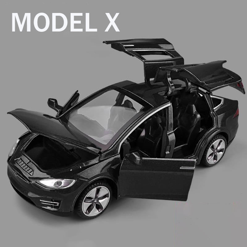 1:32 Tesla MODEL X MODEL 3 MODEL S Alloy Car Model Diecasts Toy Car Sound and light Kid Toys For Children Gifts Boy Toy