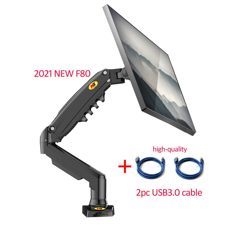 2019 NUEVO NB F80 Desktop17-27 "LCD LED Monitor Soporte Brazo Resorte de gas Movimiento completo Gas Strut Flexi TV Mount Carga 2-9kgs