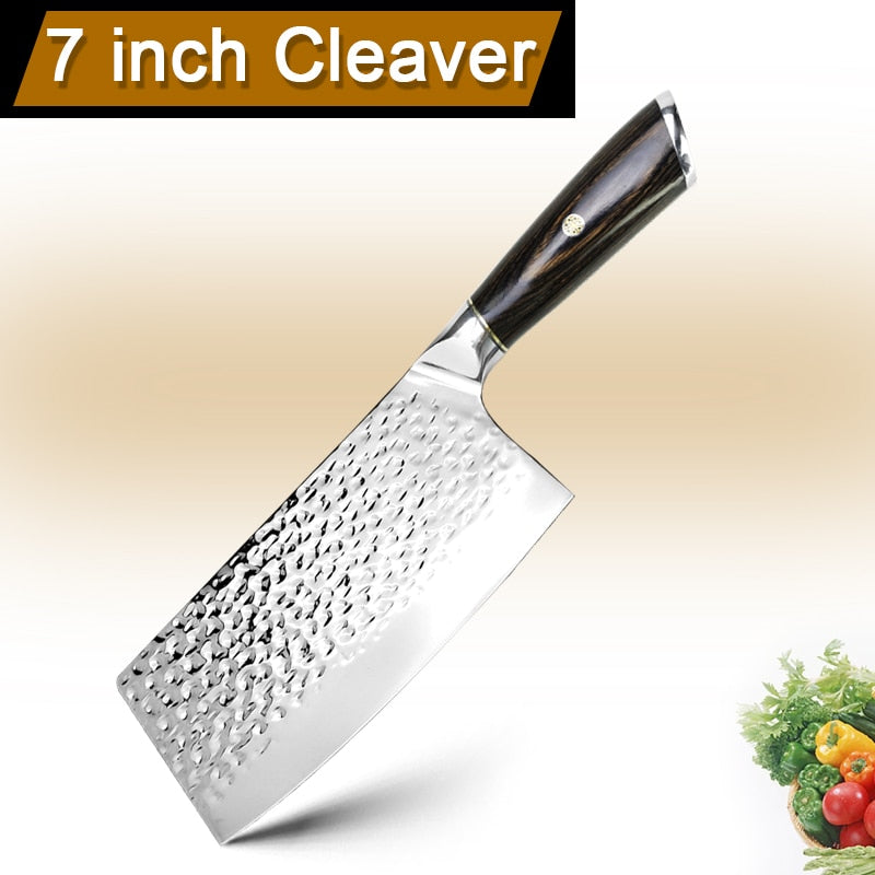 MYVIT 5CR15 Chef Knife 7 inch Chinese Kitchen Knives Meat Vegetables Slicing Knife Super Sharp Blade Stainless Steel Cleaver