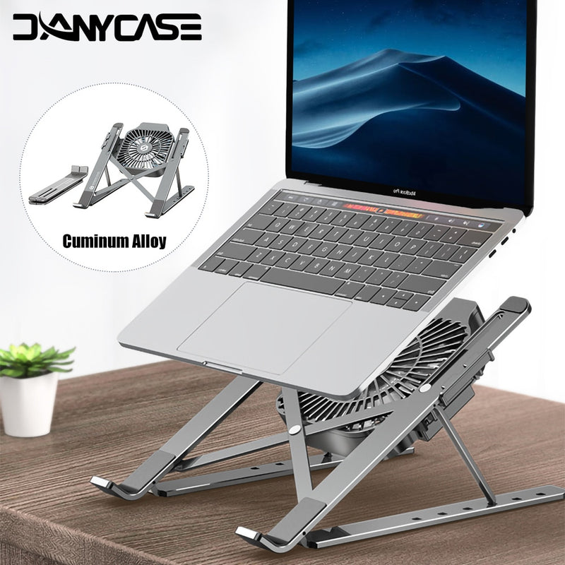 Faltbarer Laptop-Ständer mit Lüfter, tragbarer Wärmeableitungskühler für MacBook Air Pro, Desktop-Ständer, Notebook, Dell-Halter