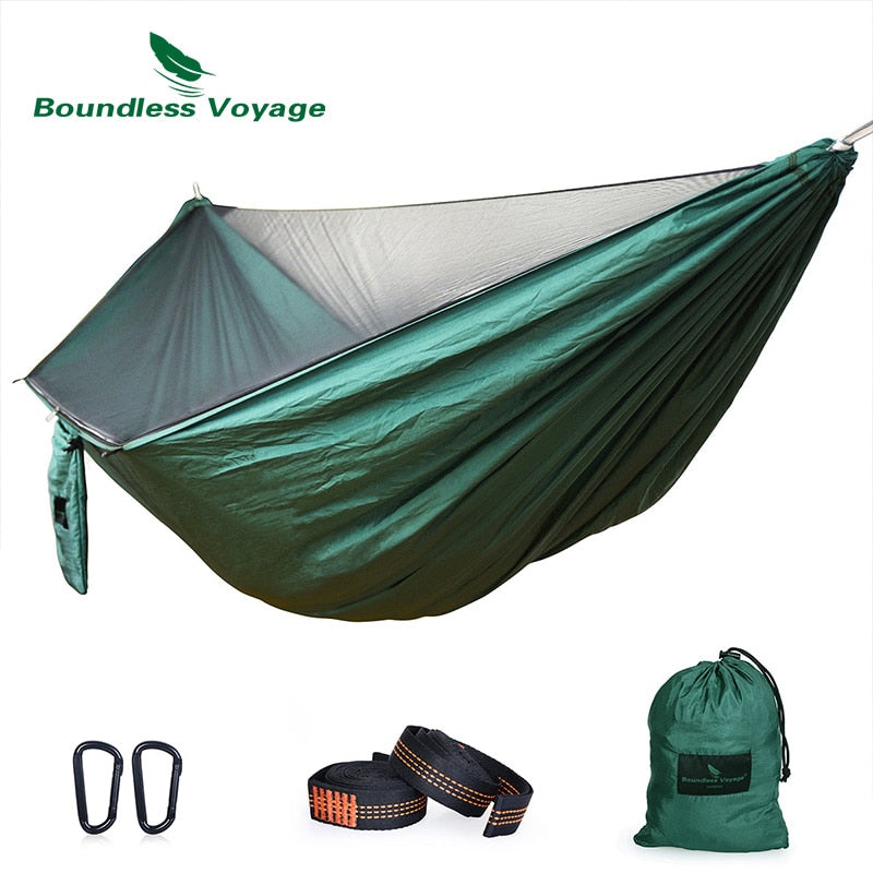 Boundless Voyage Camping Hammock with Tree Straps &amp; Carabiners Outdoor Hanging Bed Swing Backyard Garden Hammock Anti Mosquitoes