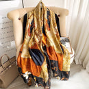 2022 180*90cm Women Scarf Summer Silk Shawl Lady Wrap Soft Female Europe Designer beach bandanna foulard muffler girl pareo