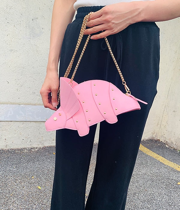 Mini bolso cruzado Triceratops para mujer, monederos y bolsos de mano, bolso de hombro a la moda con cadena, bolso de mano, bolsos de diseñador para niñas elegantes 2021