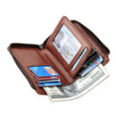 2022 Fashion Men's Genuine Leather Wallet RFID Anti Theft Male Business Card Holder Man Money Bag Purse Zipper Wallet for Men