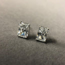 PANSYSEN 100% 925 Sterling Silver 2ct Simulated Moissanite Diamond Stud Earrings for Women Wedding Engagement Fine Jewelry Gift