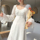 Vintage Fairy Dress Women Elegant Designer Chiffon Dress Long Sleeve French Party Midi Dress Casual Women&