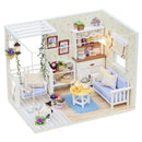 Diy Dollhouse Wooden Miniatures Doll House Furniture LED Lights House Building Kit Toys for Children Birthday Gifts