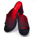 Zapatos de diseñador italiano para mujer, sandalias gruesas, zapatos de plataforma, zapatos de tacón alto para vestido de novia, mules de tacón cuadrado ostentosos para mujer