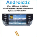 4G SIM Wireless Carplay Android 12.0 For Fiat Linea Punto EVO 2012-2015 Auto Radio Head Unit GPS Navigation Multimedia Player