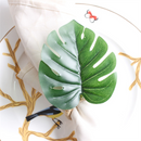 Set of 6 Green Leaf Napkin Rings,Napkin Ring Holders for Formal / Casual, Dining Table Decor,Party Decoration
