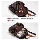 FOXER Women Backpack Signature PVC Printing Fashion Backpack Lady Travel Rucksack Female Retro Monogram Business Laptop Backpack