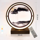 Pintura de arena movediza de descompresión de arte LED, decoración de reloj de arena, rotación de 360 ​​grados, pintura de arena decorativa única