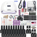Nail Set with Nail Lamp Manicure Set 40/30/20/10 Color UV Polish Gel Nail Kit Tool Set with Nail Files Nail Drill Machine