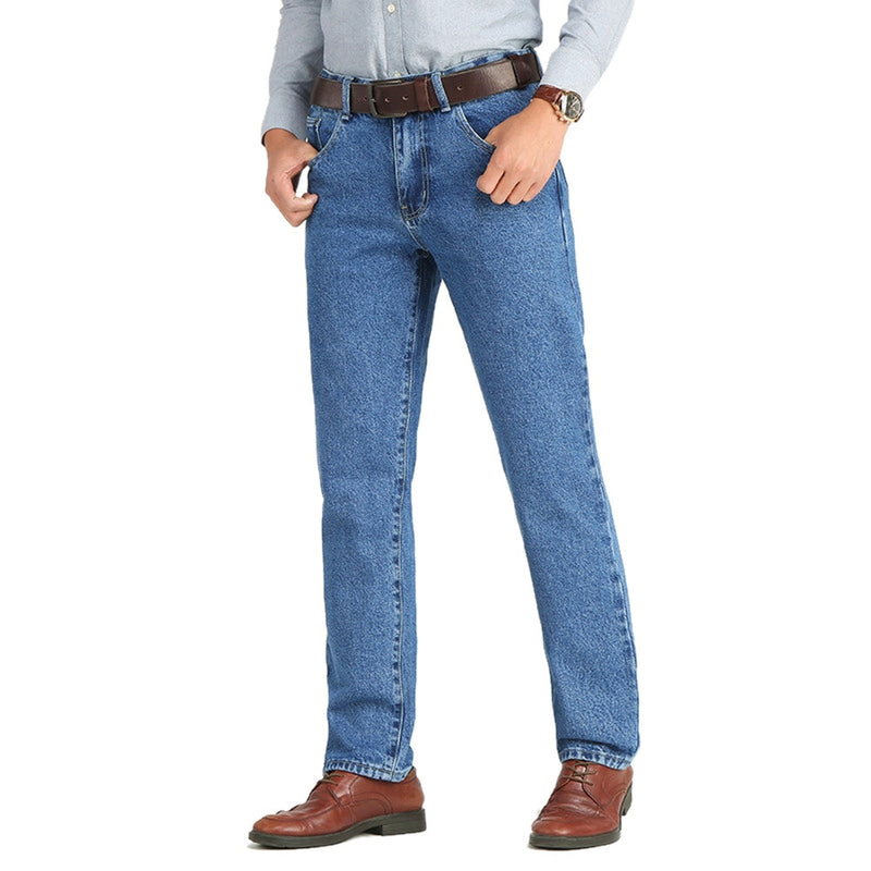 Männer Business Jeans Klassische Frühling Herbst Männliche Baumwolle Gerade Stretch Marke Denim Hosen Sommer Overalls Slim Fit Hose 2021