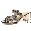 Lucyever Damen Sommer Pantoffel Sandalen Mode Hgih Heels Open Toe Kristall Sandalen Damen Strass Böhmen Strand Flip Flops