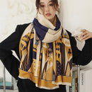 Warm Winter Scarf Cashmere Women Pashmina Design Print Shawls Wrap Female Thick Blanket Soft Bufanda Stoles 2022 Fashion