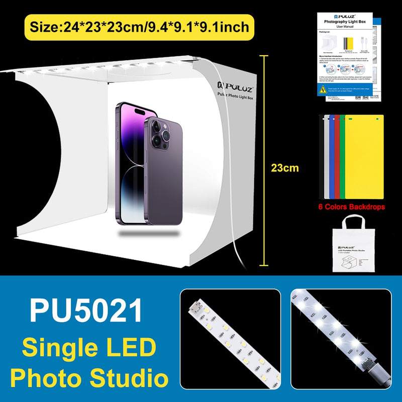 PULUZ Lightbox 20cm 25cm 30cm 40cm Light box Mini Photo Studio Box Photography Light Studio Shooting Tent Box Kit&amp;6 Backdrops